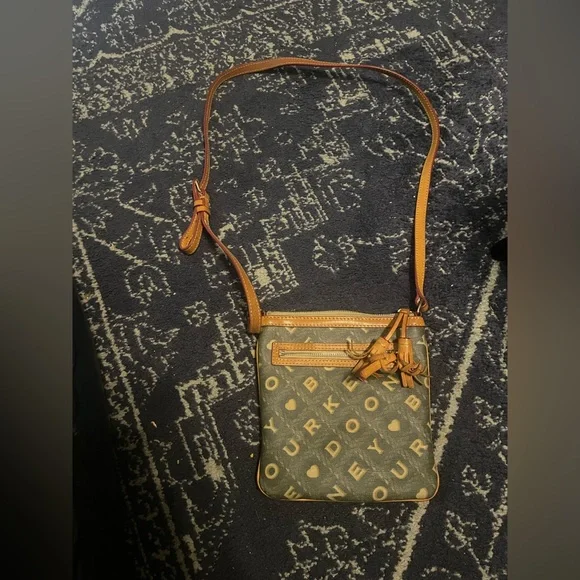 Dooney & Bourke Brown and Gray Vintage Crossbody Bag Purse - Picture 3 of 12